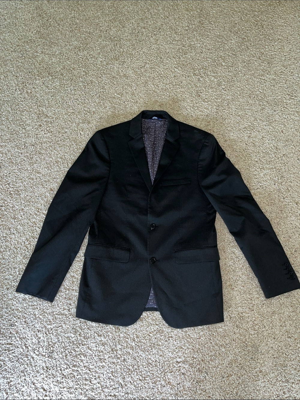 Apt. 9 Black Two Button Sport Coat Striped Material (Size 38R